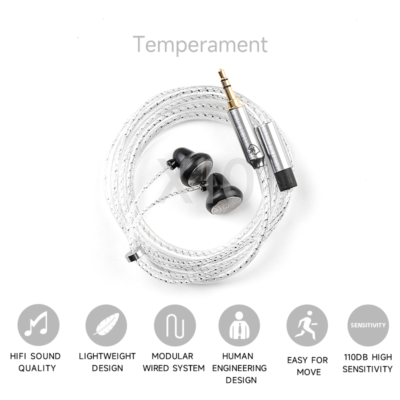 Temperament Little Black Bell S X6 Hi-Fi Flathead Earbuds